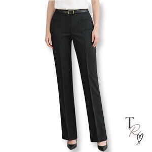 W by Worth Black Pinstripe Wool Blend Dress Pants Career Trousers Size 4